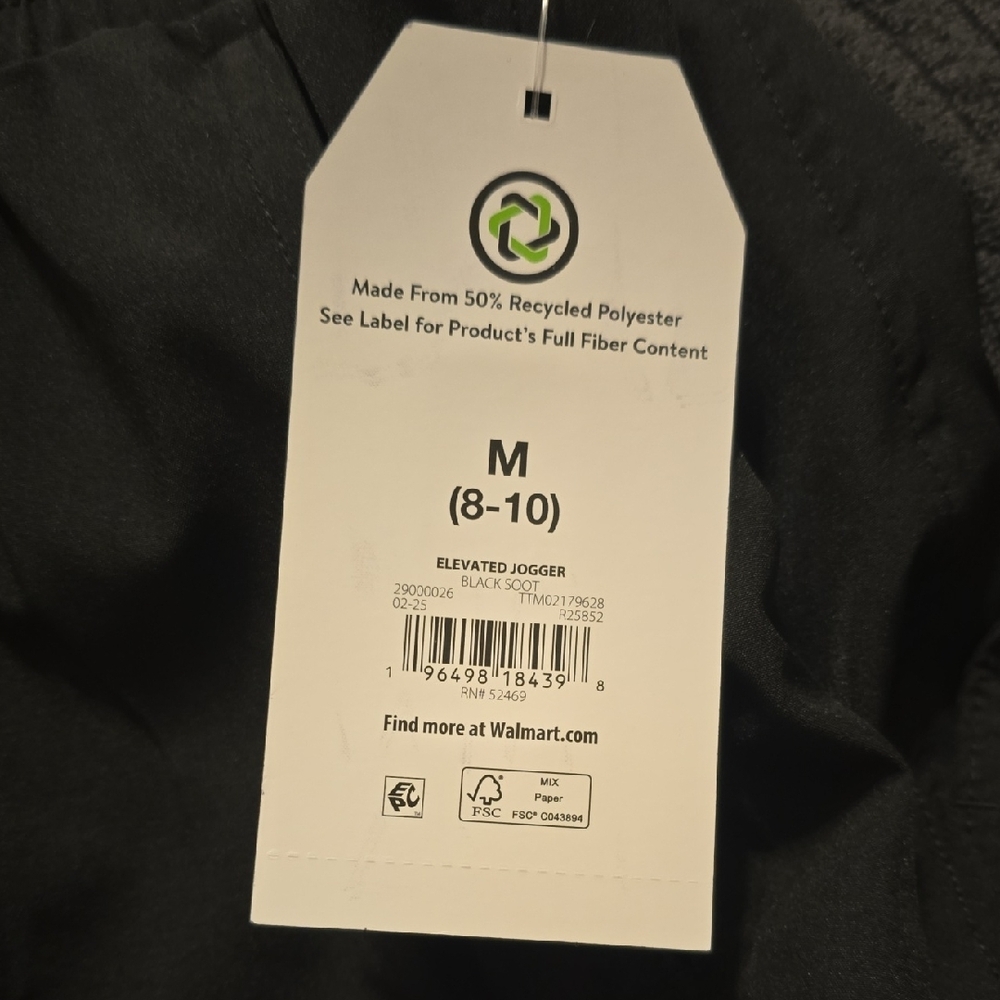 Time And Tru Maternity Joggers Size Medium In Black NWT - Picture 7 of 7